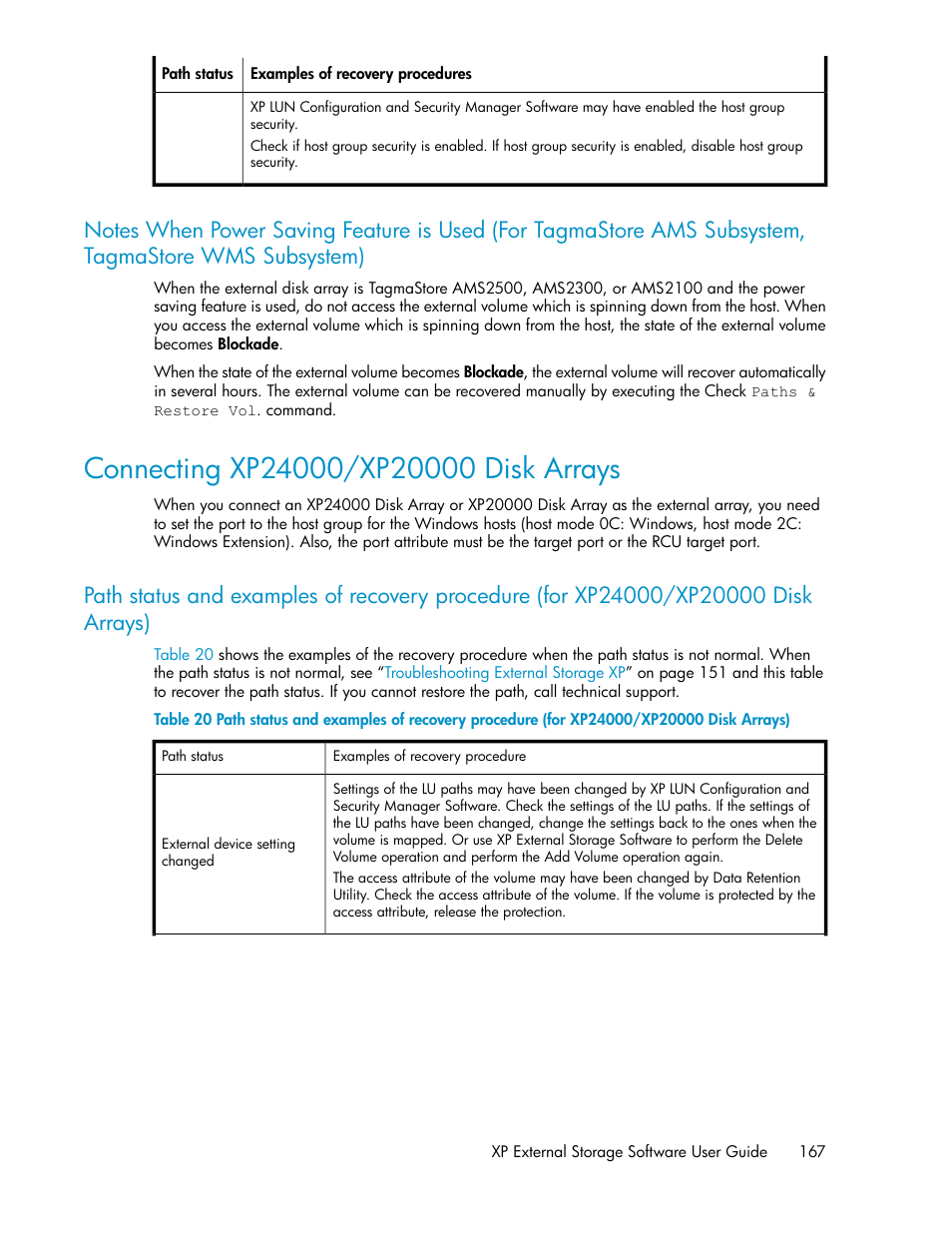 Connecting xp24000/xp20000 disk arrays | HP StorageWorks XP Remote Web Console Software User Manual | Page 167 / 192