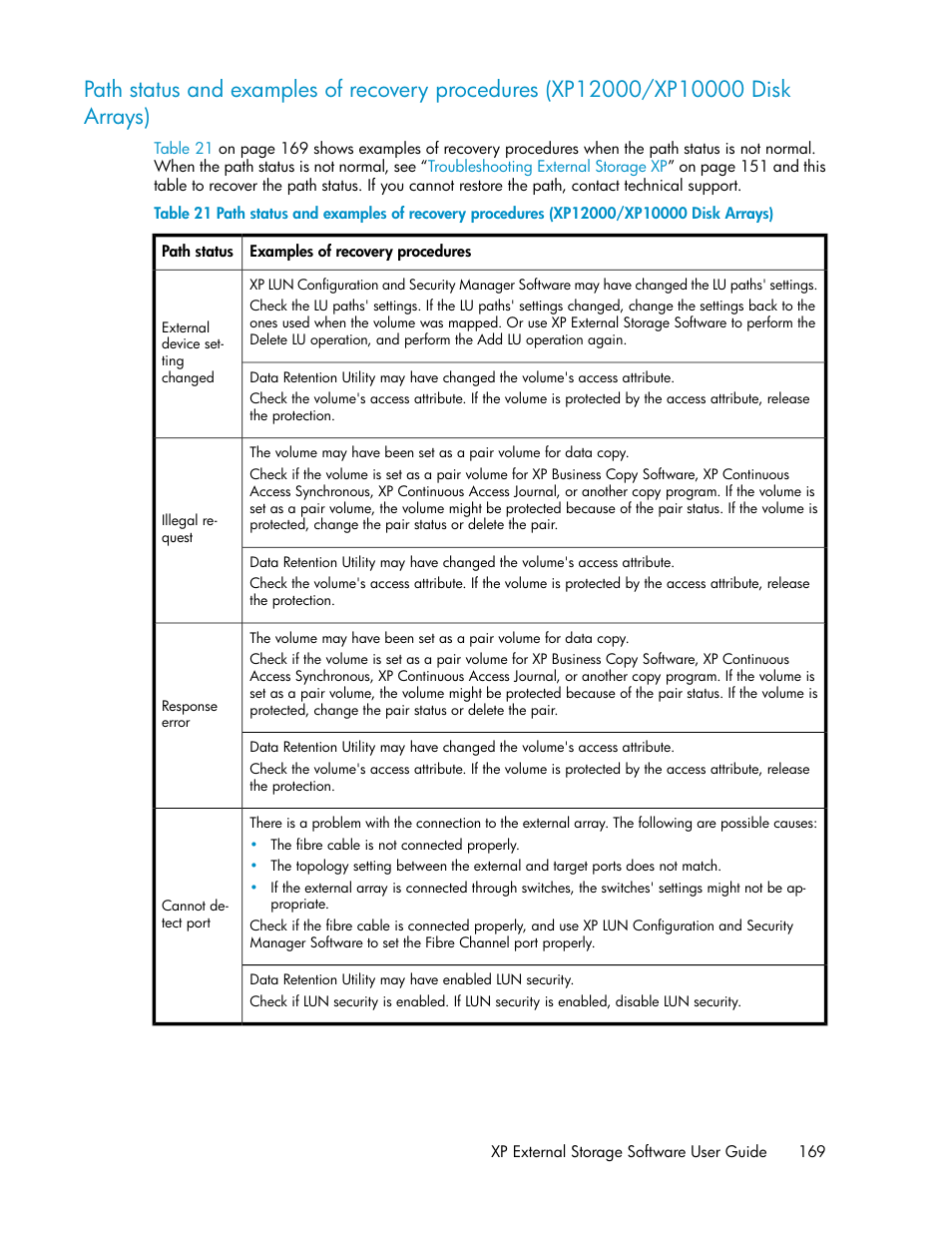 HP StorageWorks XP Remote Web Console Software User Manual | Page 169 / 192