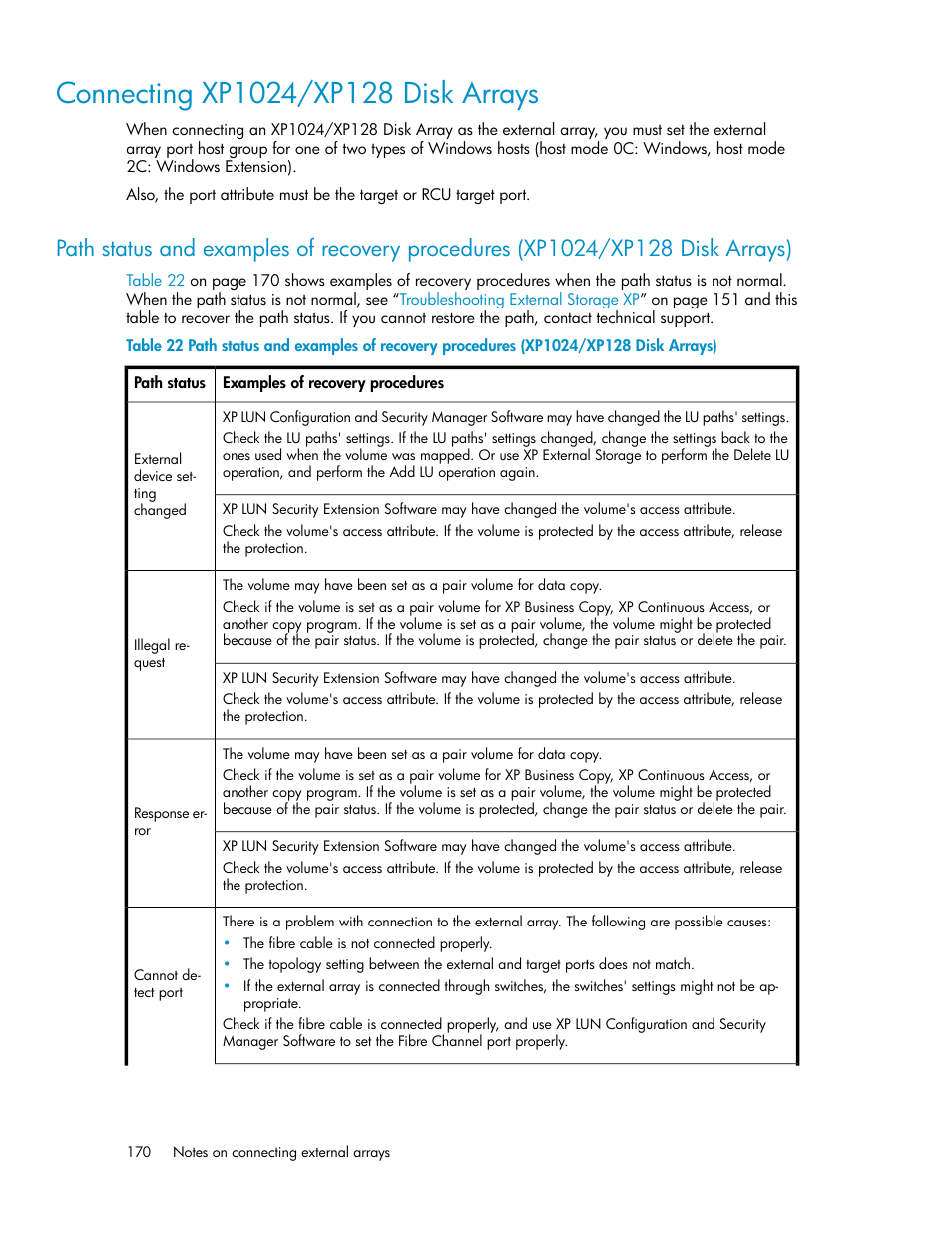 Connecting xp1024/xp128 disk arrays | HP StorageWorks XP Remote Web Console Software User Manual | Page 170 / 192
