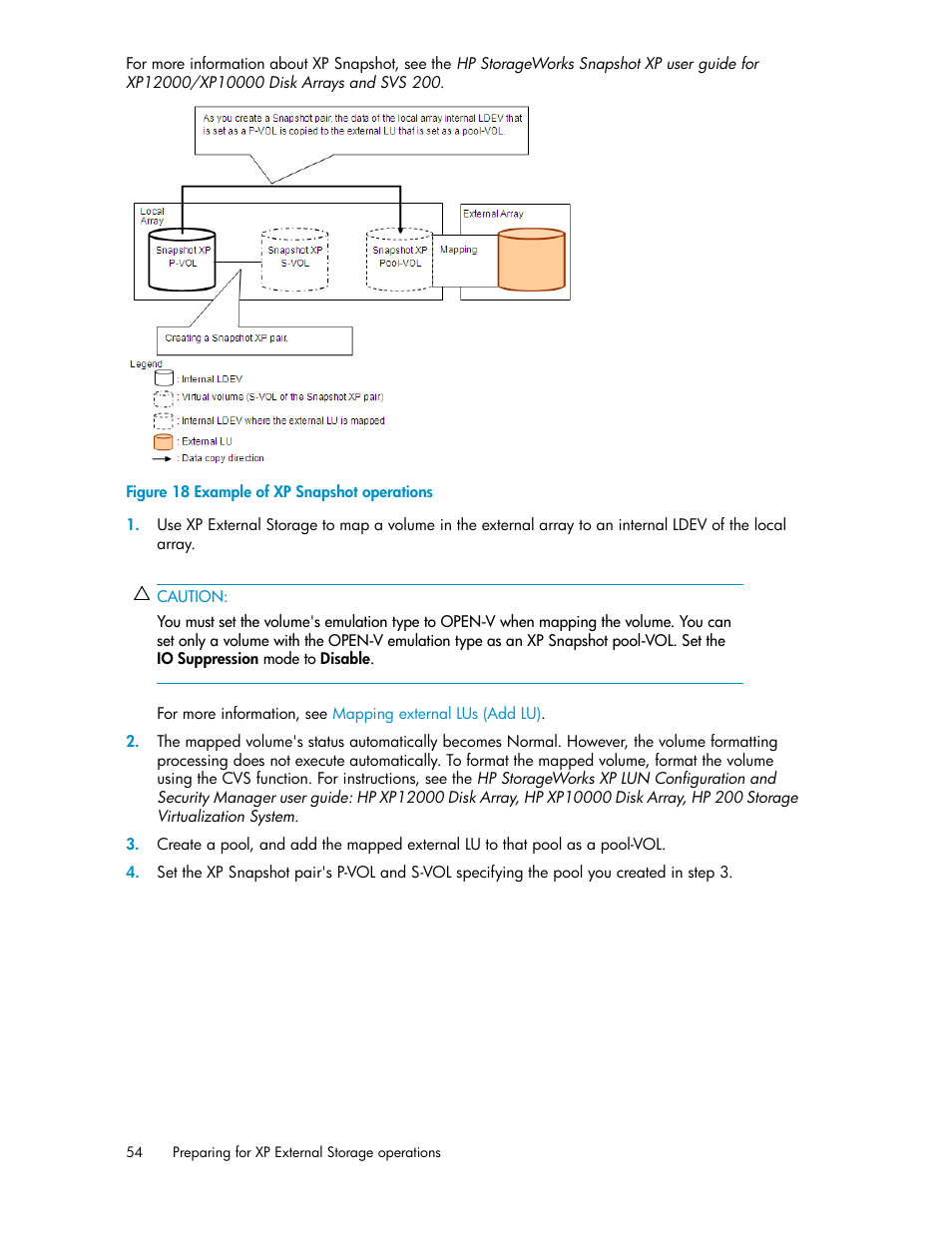 Example of xp snapshot operations | HP StorageWorks XP Remote Web Console Software User Manual | Page 54 / 192