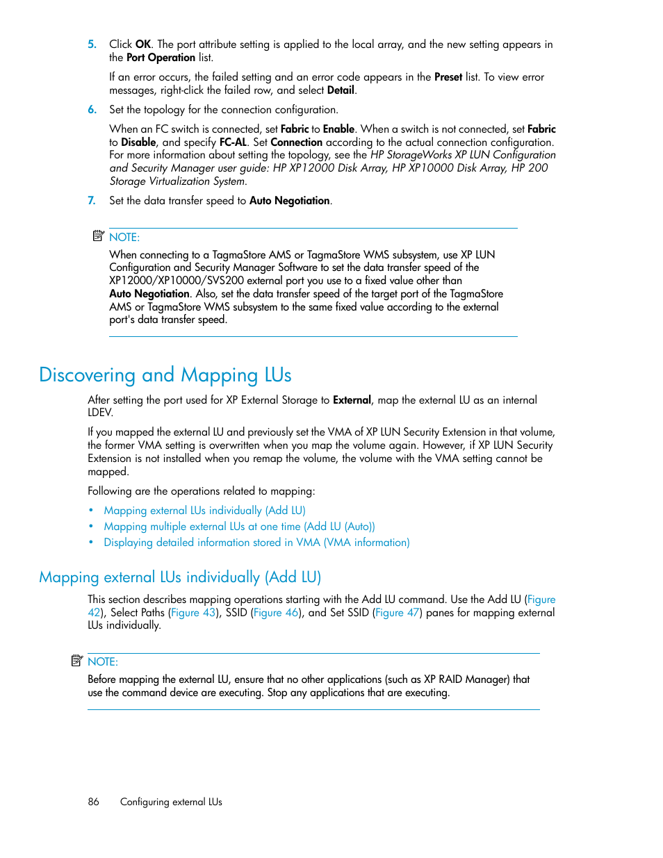 Discovering and mapping lus, Mapping external lus individually (add lu), Mapping external lus (add lu) | Mapping, External lus (add lu) | HP StorageWorks XP Remote Web Console Software User Manual | Page 86 / 192