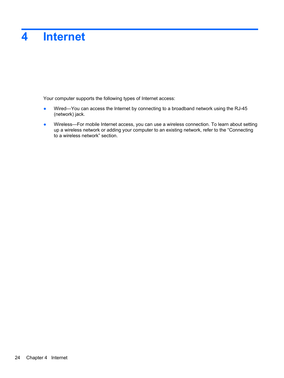 Internet, 4 internet, 4internet | HP Mini 2102 User Manual | Page 32 / 74