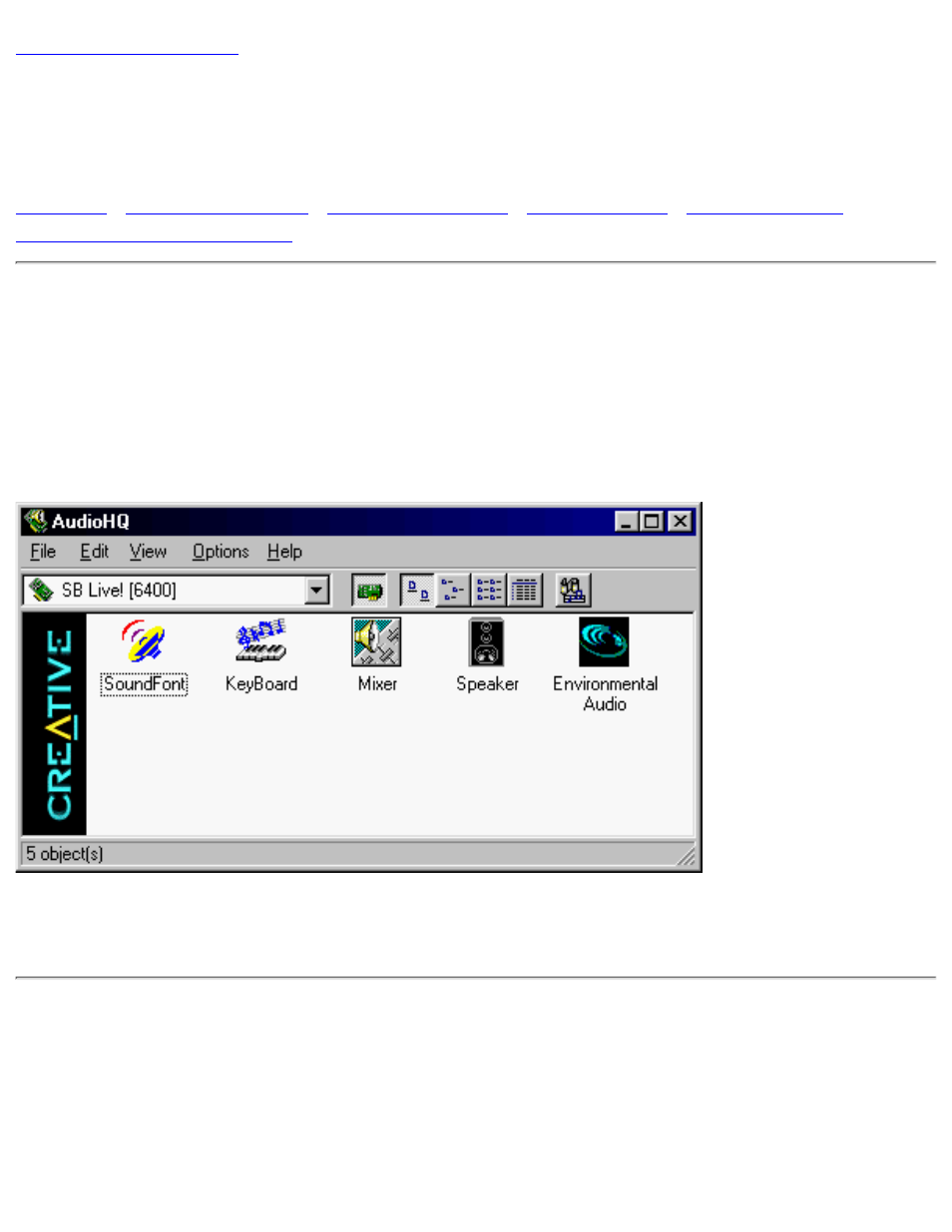 Creative audiohq, Overview, Soundfont control | HP Pavilion 9723 Desktop PC User Manual | Page 18 / 67