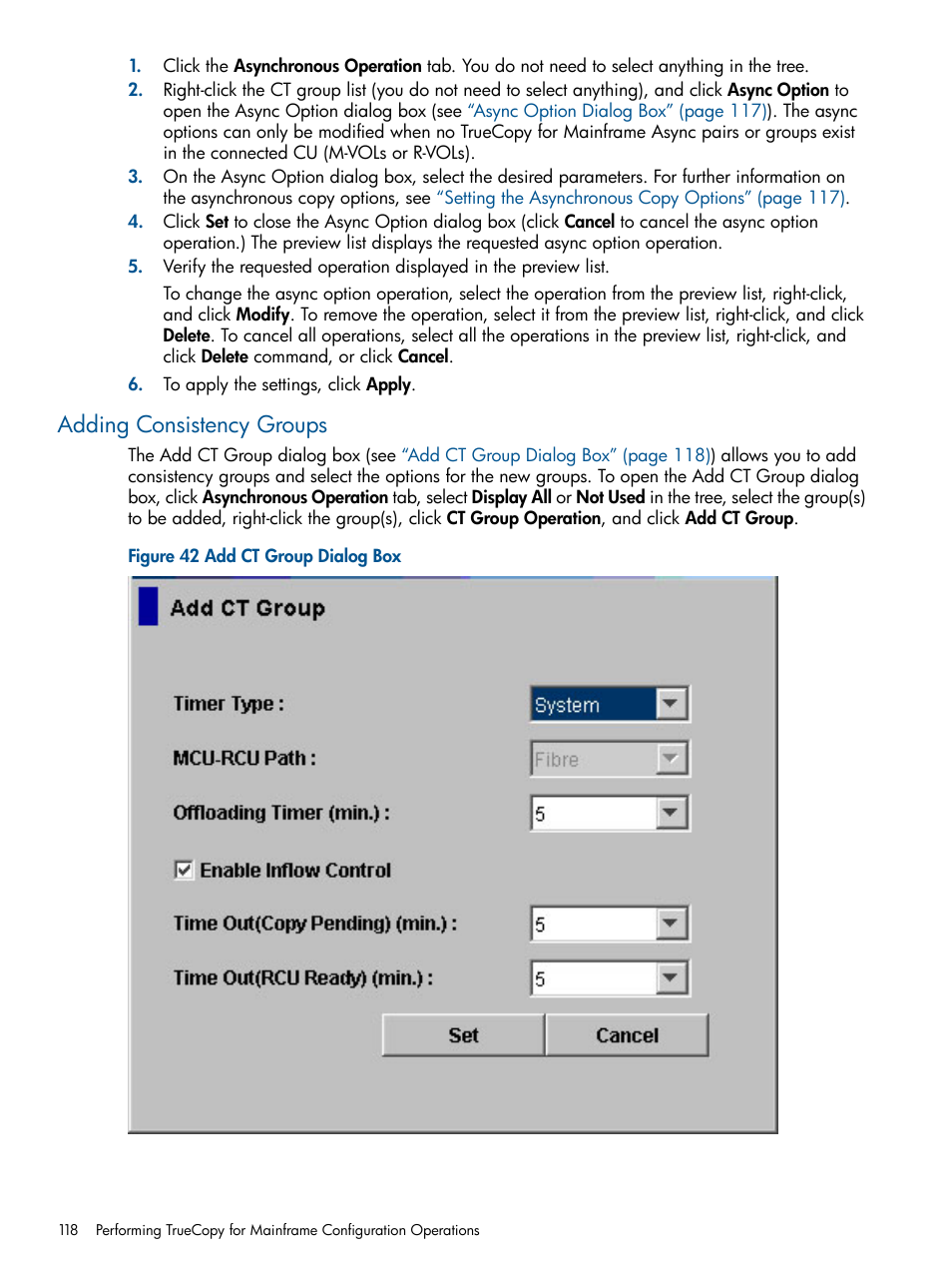 Adding consistency groups | HP StorageWorks XP Remote Web Console Software User Manual | Page 118 / 258
