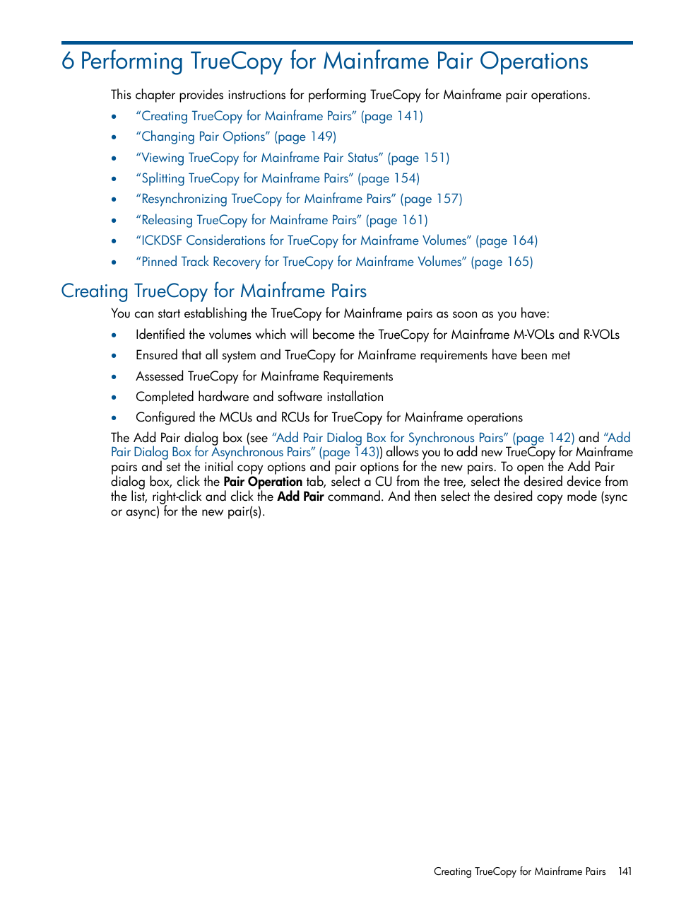 Creating truecopy for mainframe pairs | HP StorageWorks XP Remote Web Console Software User Manual | Page 141 / 258