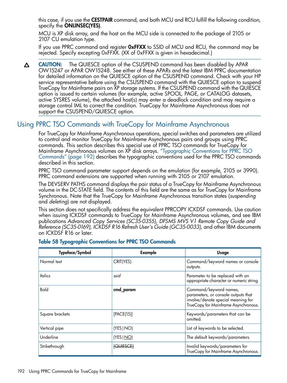 Typographic | HP StorageWorks XP Remote Web Console Software User Manual | Page 192 / 258