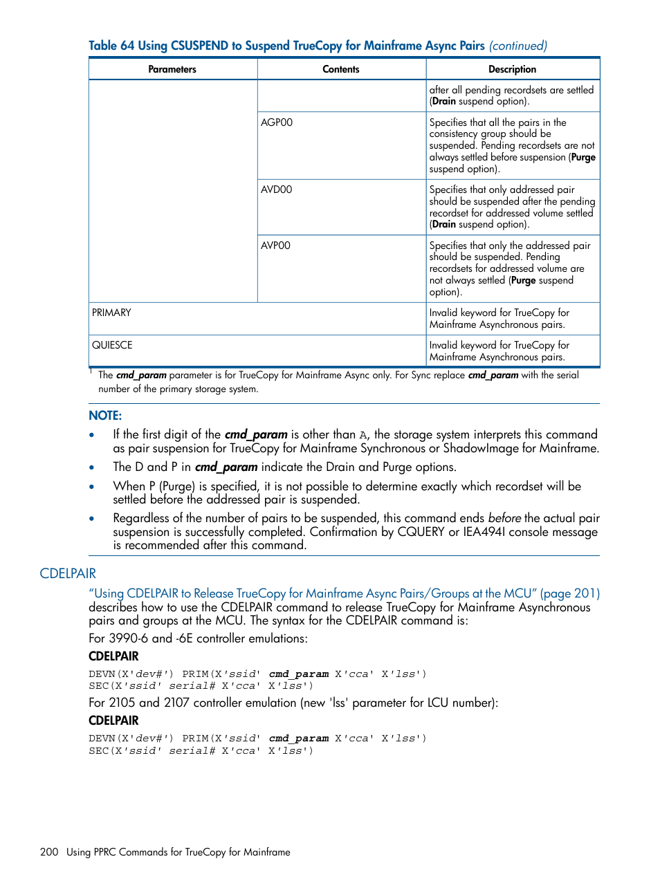 Cdelpair | HP StorageWorks XP Remote Web Console Software User Manual | Page 200 / 258