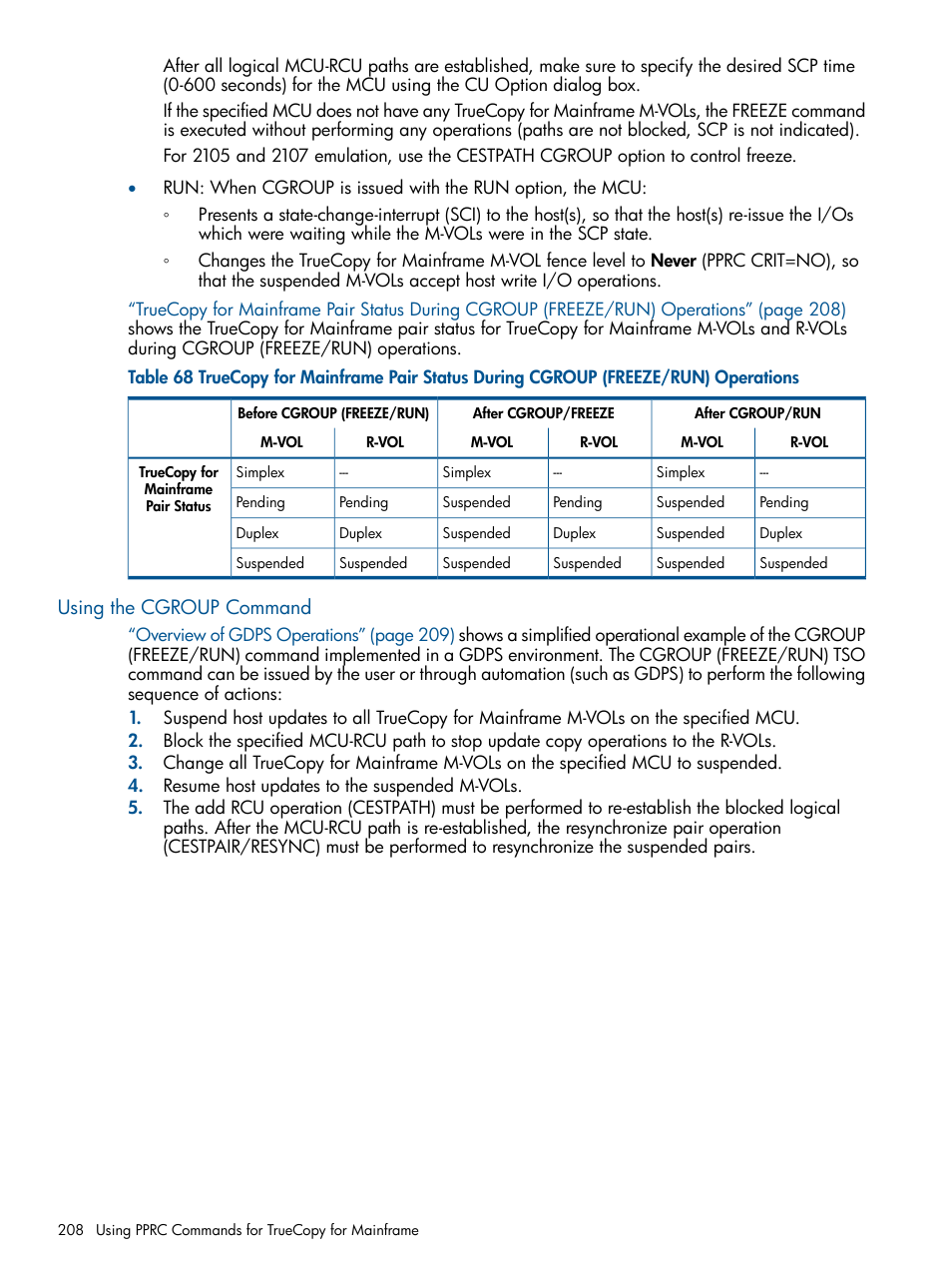 Using the cgroup command | HP StorageWorks XP Remote Web Console Software User Manual | Page 208 / 258