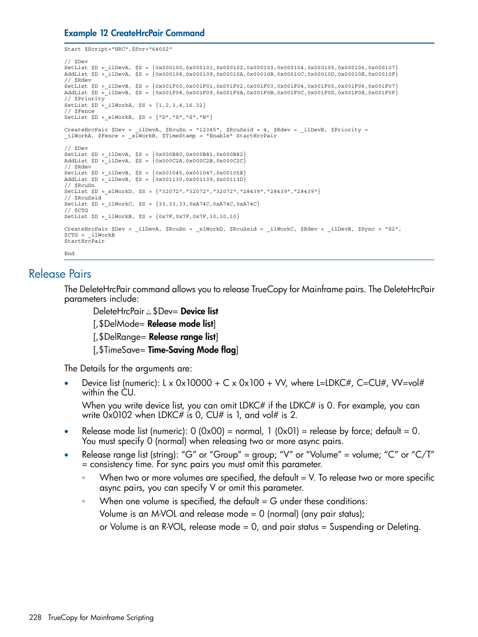Release pairs | HP StorageWorks XP Remote Web Console Software User Manual | Page 228 / 258