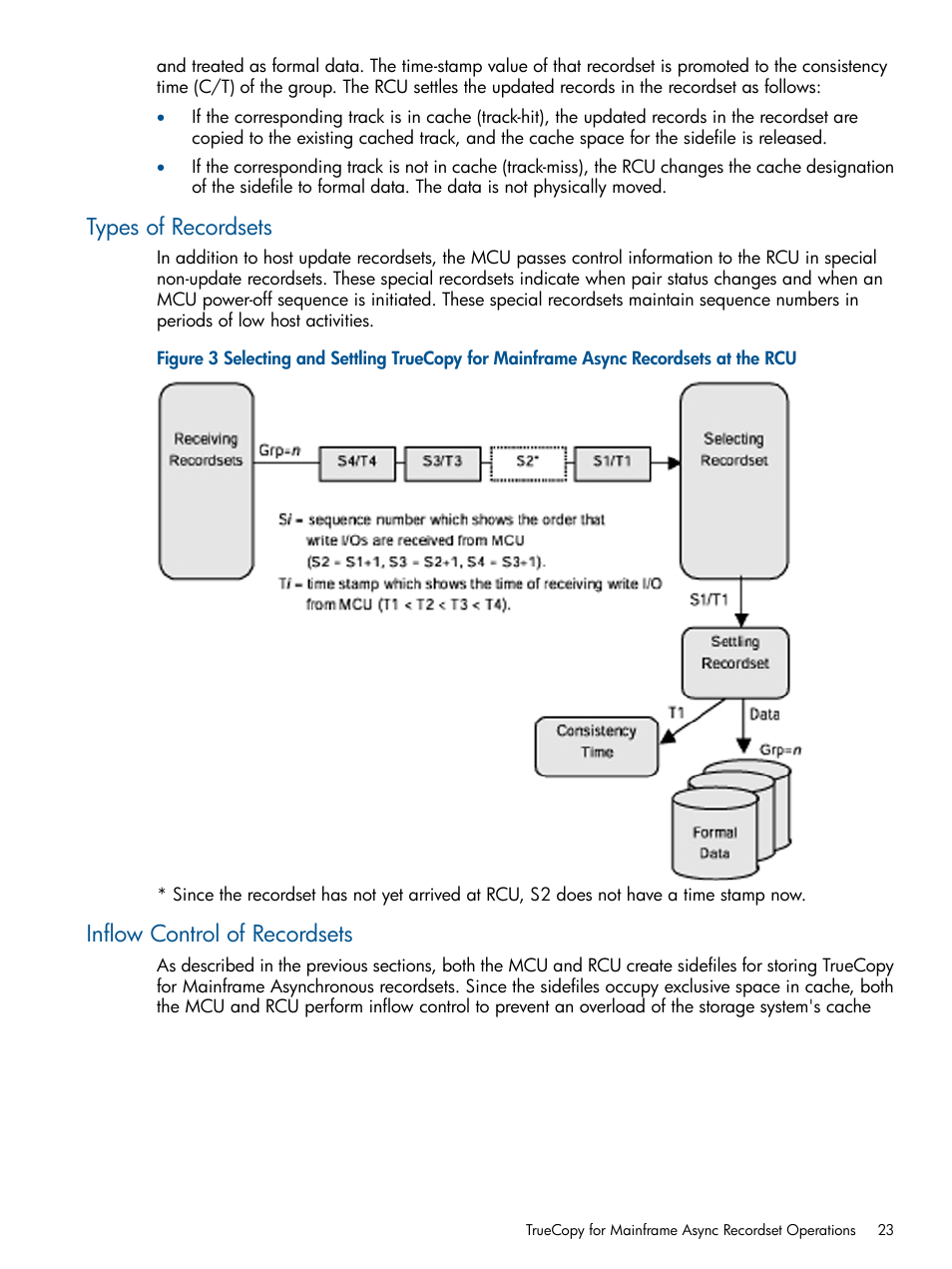 Types of recordsets, Inflow control of recordsets, Types of recordsets inflow control of recordsets | HP StorageWorks XP Remote Web Console Software User Manual | Page 23 / 258