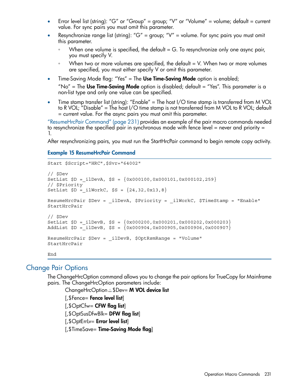 Change pair options | HP StorageWorks XP Remote Web Console Software User Manual | Page 231 / 258