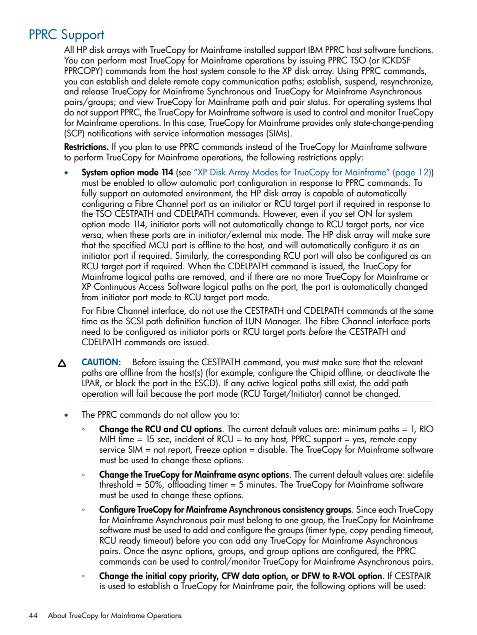 Pprc support | HP StorageWorks XP Remote Web Console Software User Manual | Page 44 / 258