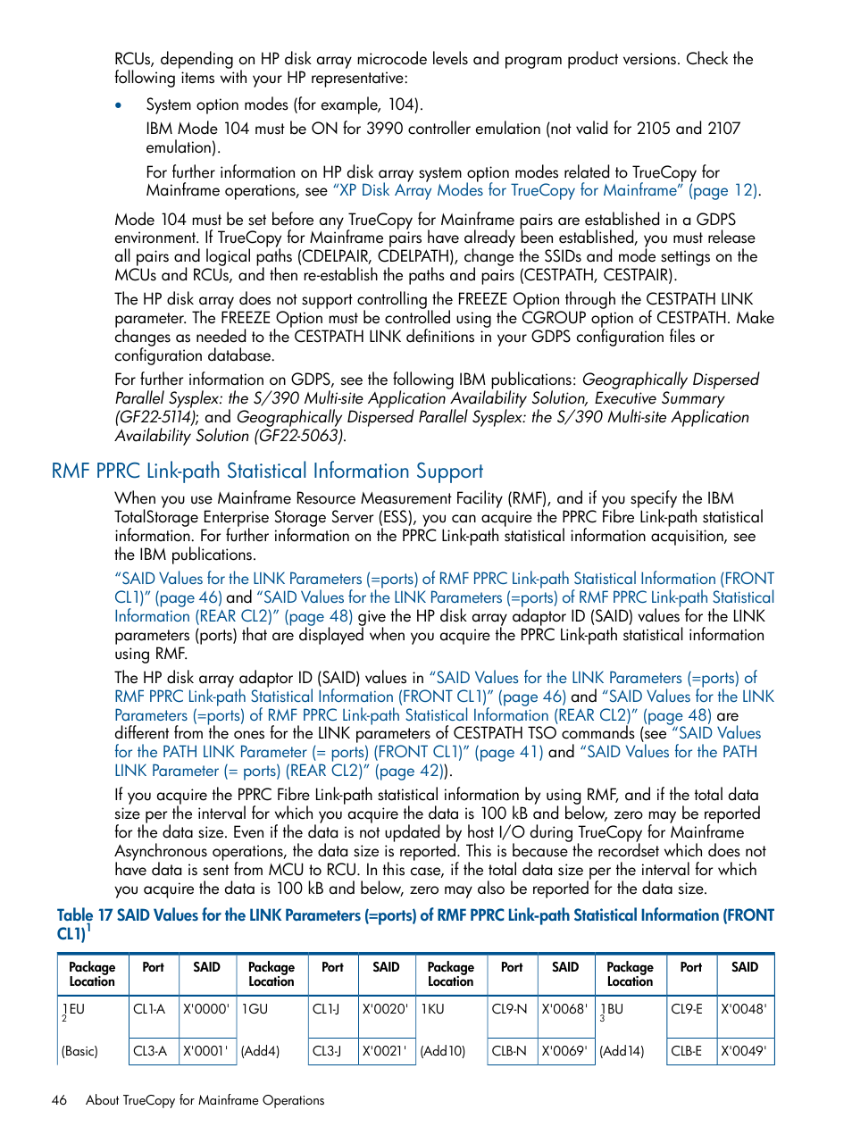 Rmf pprc link-path statistical information support, Said | HP StorageWorks XP Remote Web Console Software User Manual | Page 46 / 258