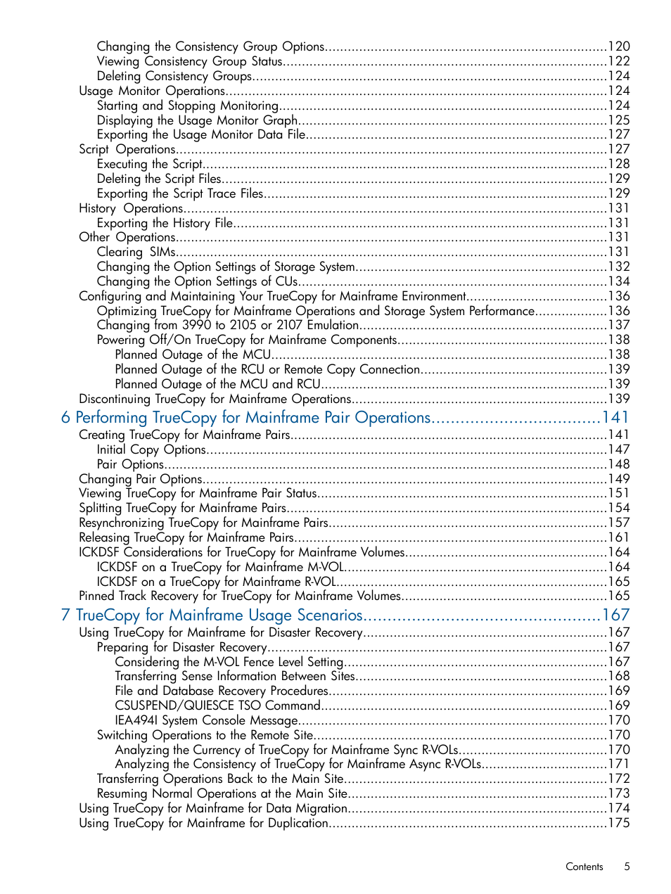 7 truecopy for mainframe usage scenarios | HP StorageWorks XP Remote Web Console Software User Manual | Page 5 / 258