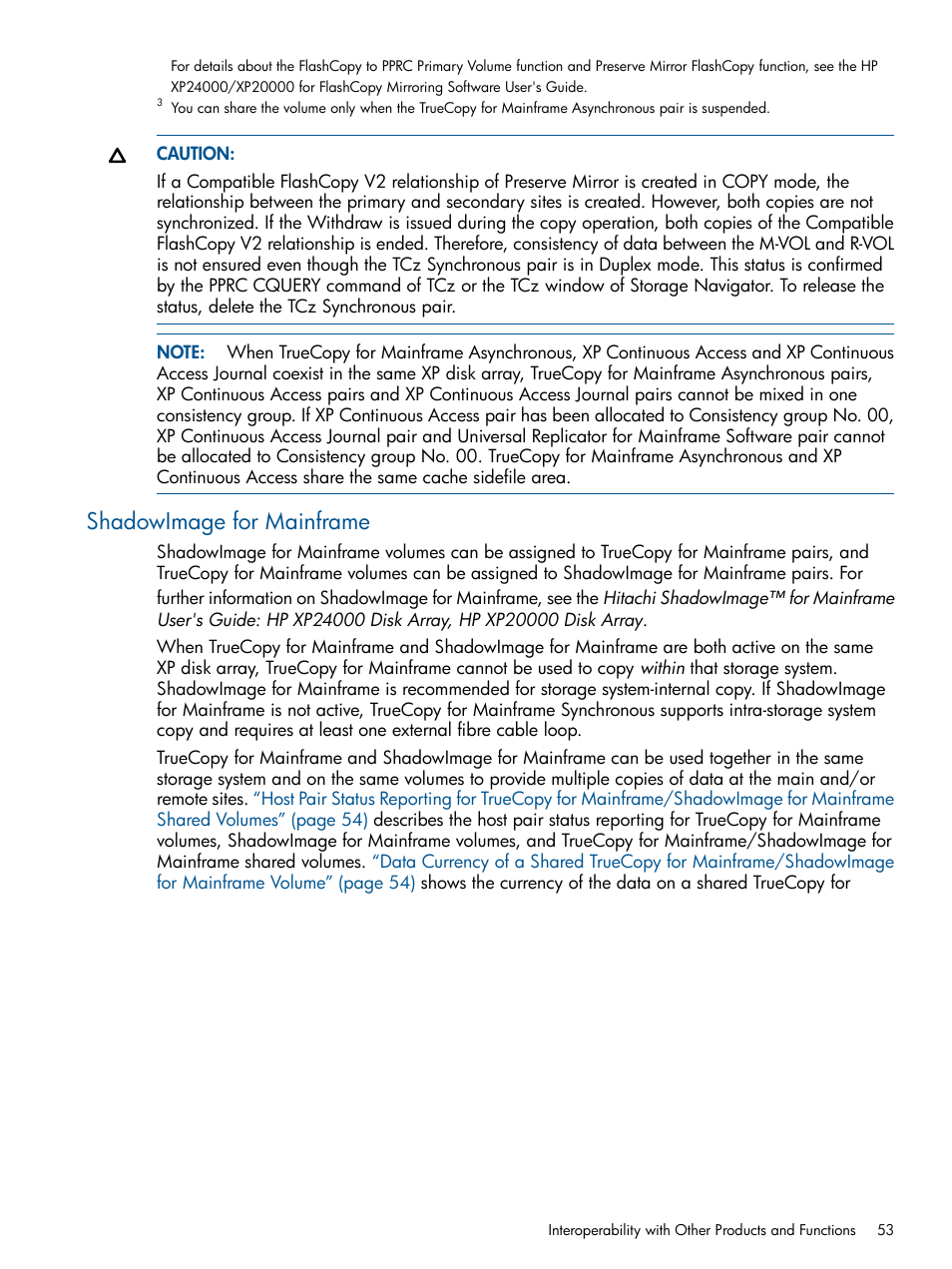 Shadowimage for mainframe | HP StorageWorks XP Remote Web Console Software User Manual | Page 53 / 258