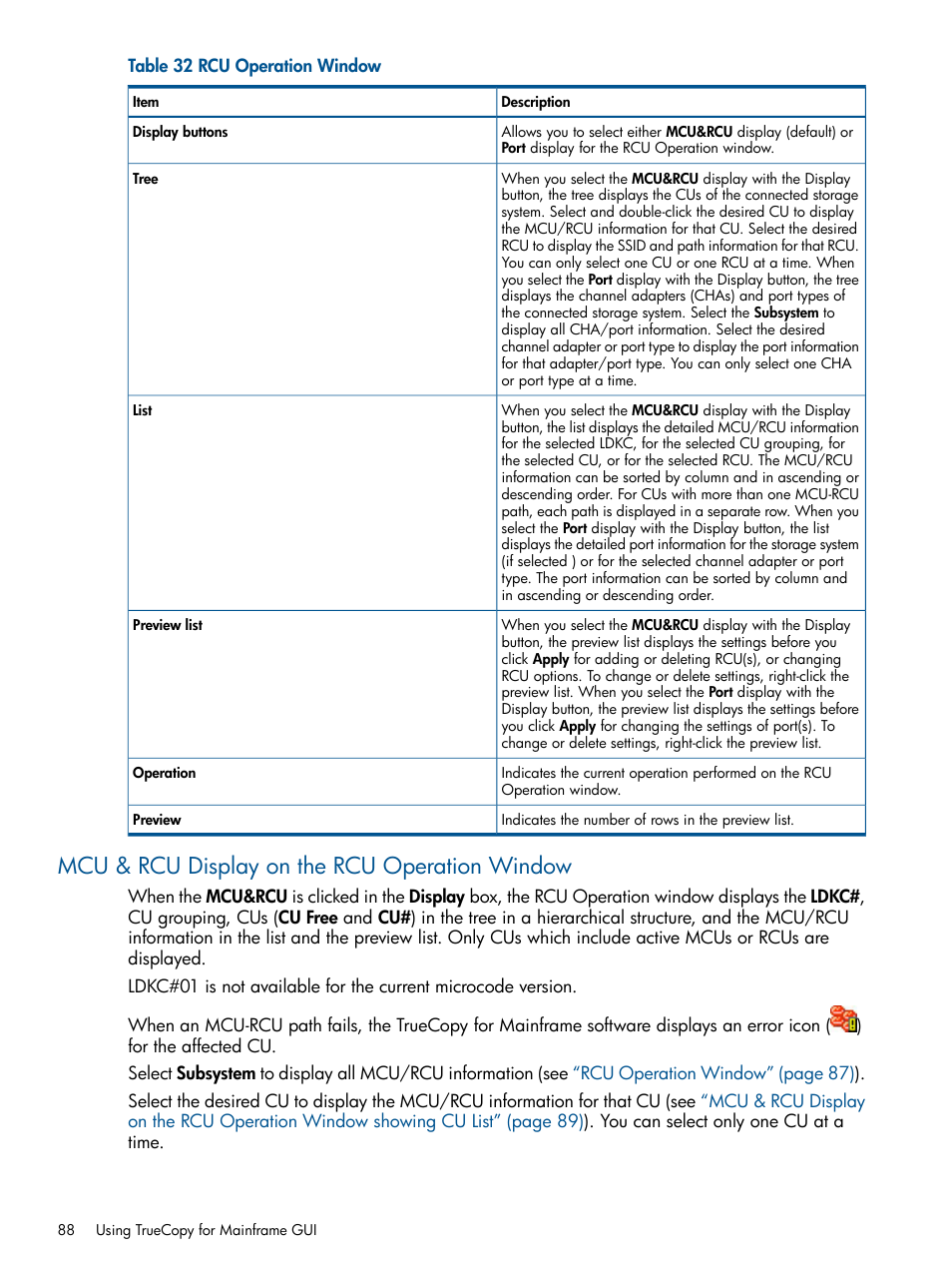 Mcu & rcu display on the rcu operation window | HP StorageWorks XP Remote Web Console Software User Manual | Page 88 / 258