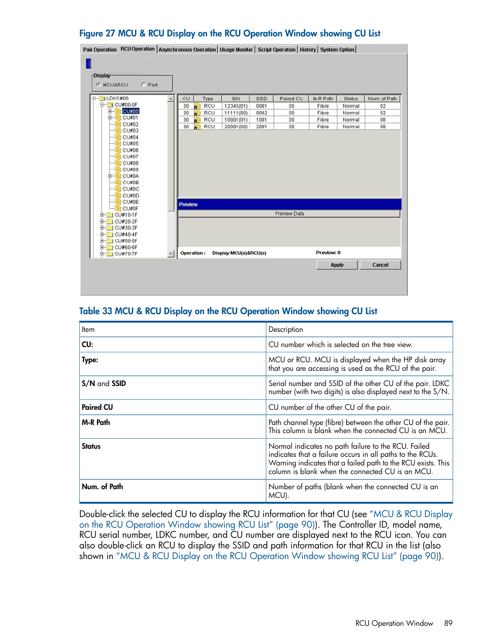 Mcu & rcu display | HP StorageWorks XP Remote Web Console Software User Manual | Page 89 / 258