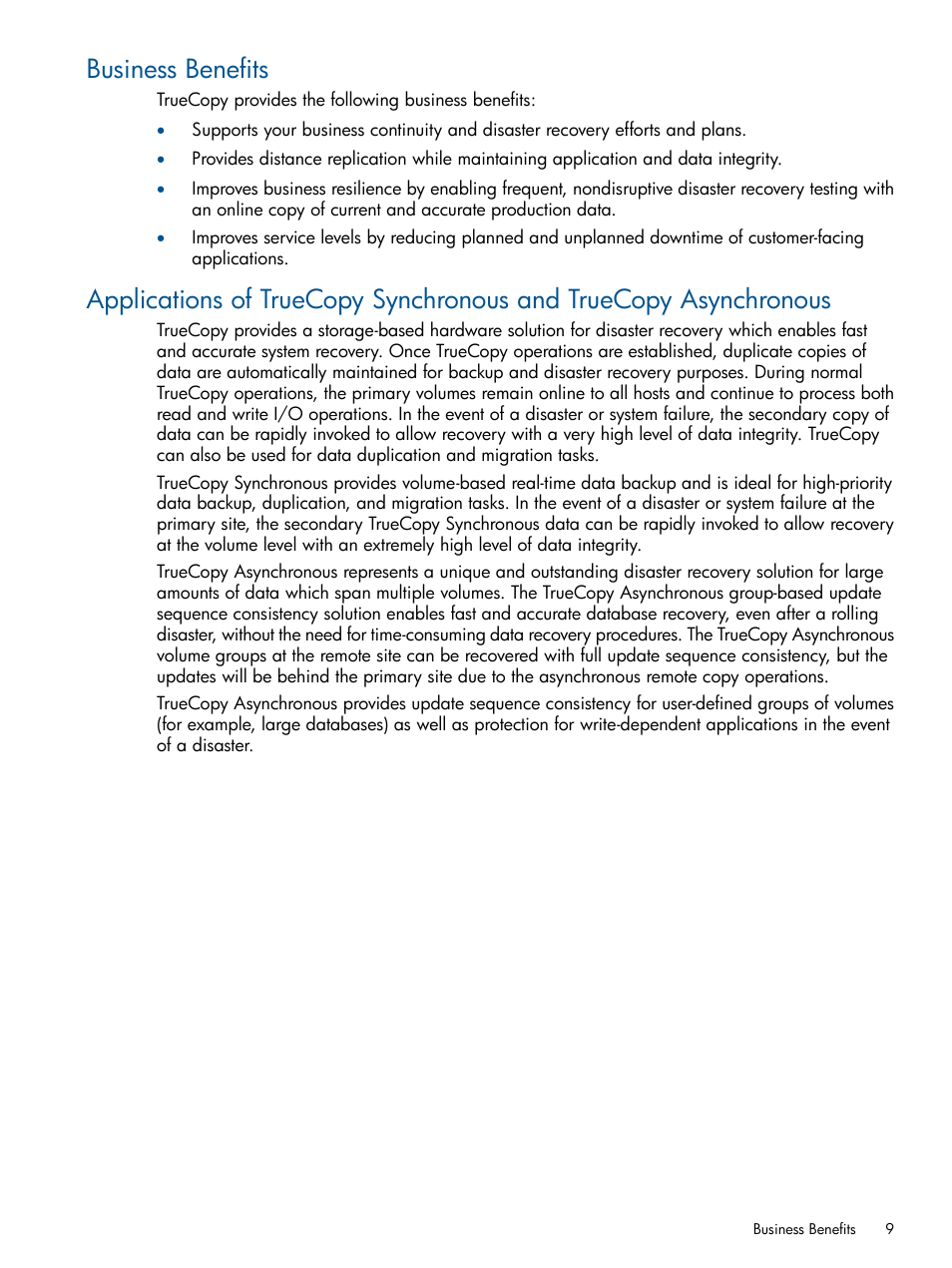 Business benefits | HP StorageWorks XP Remote Web Console Software User Manual | Page 9 / 258