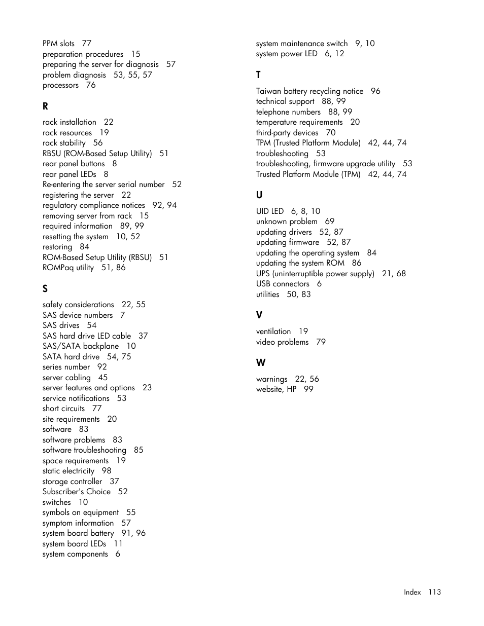 HP ProLiant DL120 G6 Server User Manual | Page 113 / 113