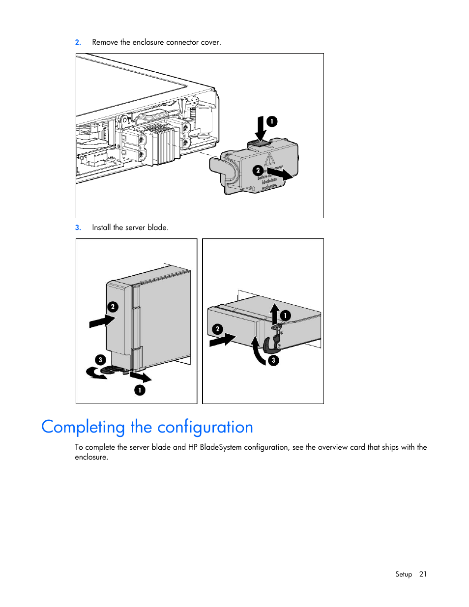 Completing the configuration | HP ProLiant BL460c Gen8 Server Blade User Manual | Page 21 / 83