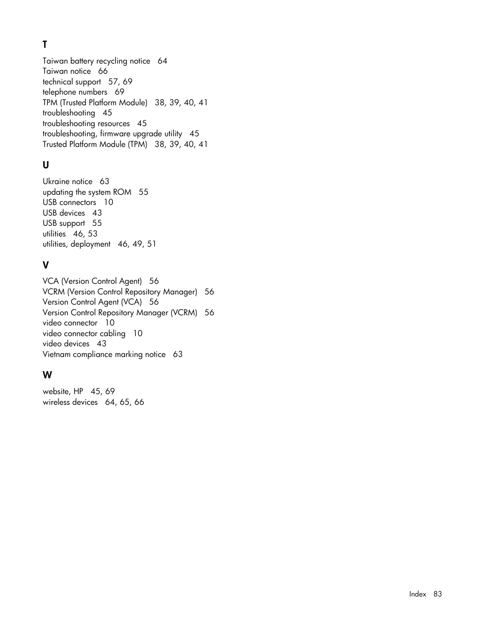 HP ProLiant BL460c Gen8 Server Blade User Manual | Page 83 / 83