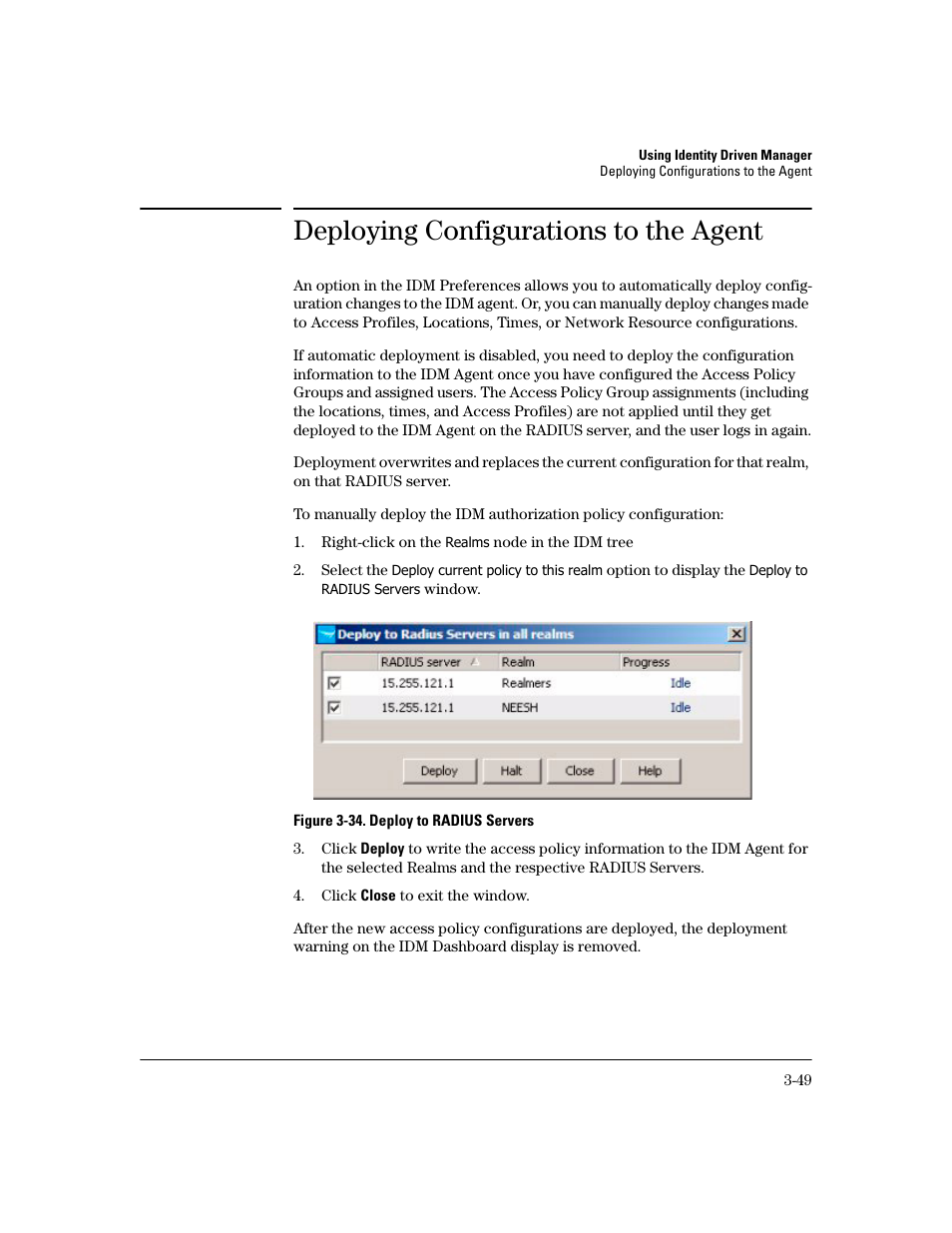 Deploying configurations to the agent | HP Identity Driven Manager Software Series User Manual | Page 113 / 194