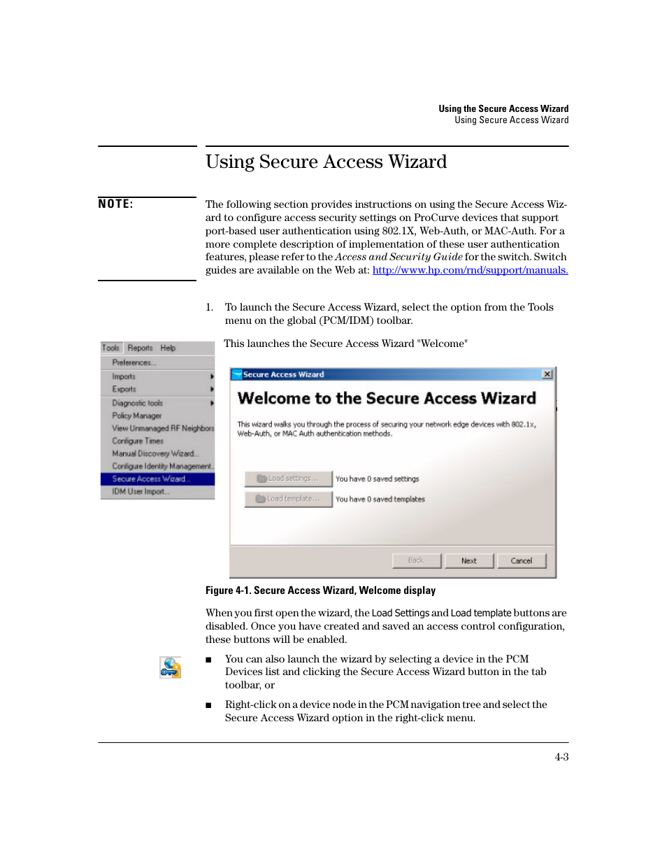 Using secure access wizard | HP Identity Driven Manager Software Series User Manual | Page 143 / 194