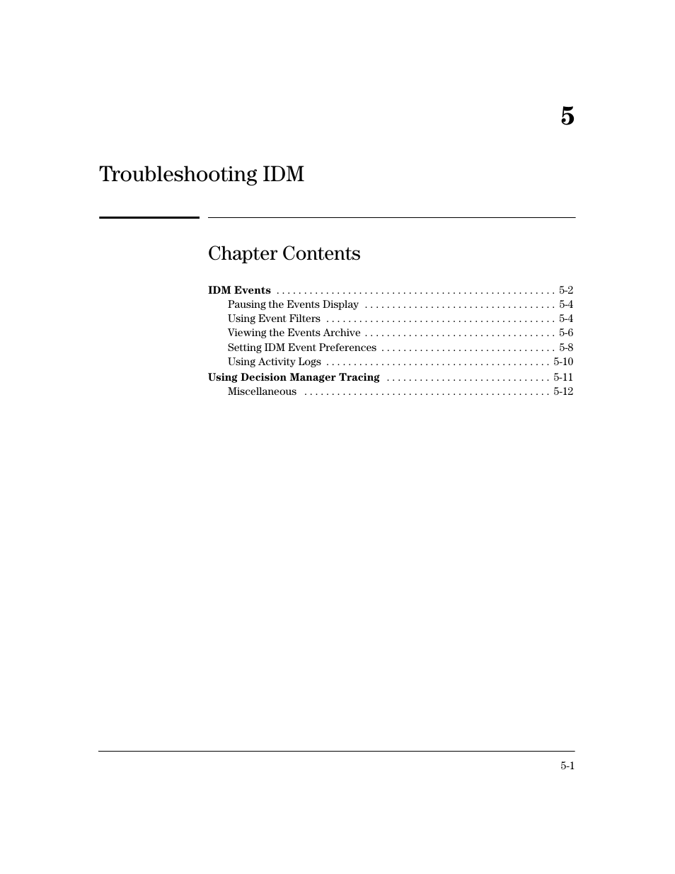 Troubleshooting idm, Chapter contents, 5 troubleshooting idm | HP Identity Driven Manager Software Series User Manual | Page 163 / 194