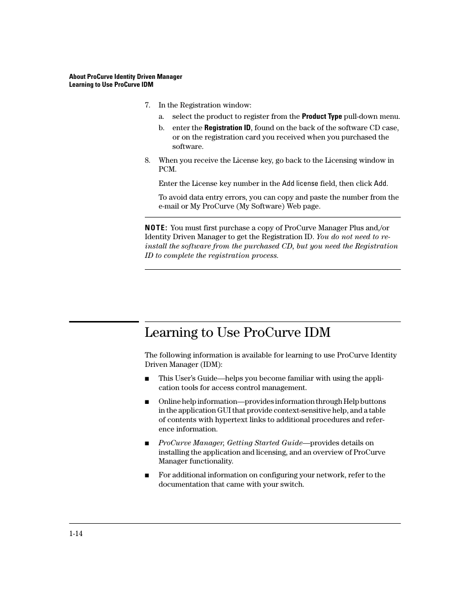 Learning to use procurve idm | HP Identity Driven Manager Software Series User Manual | Page 20 / 194