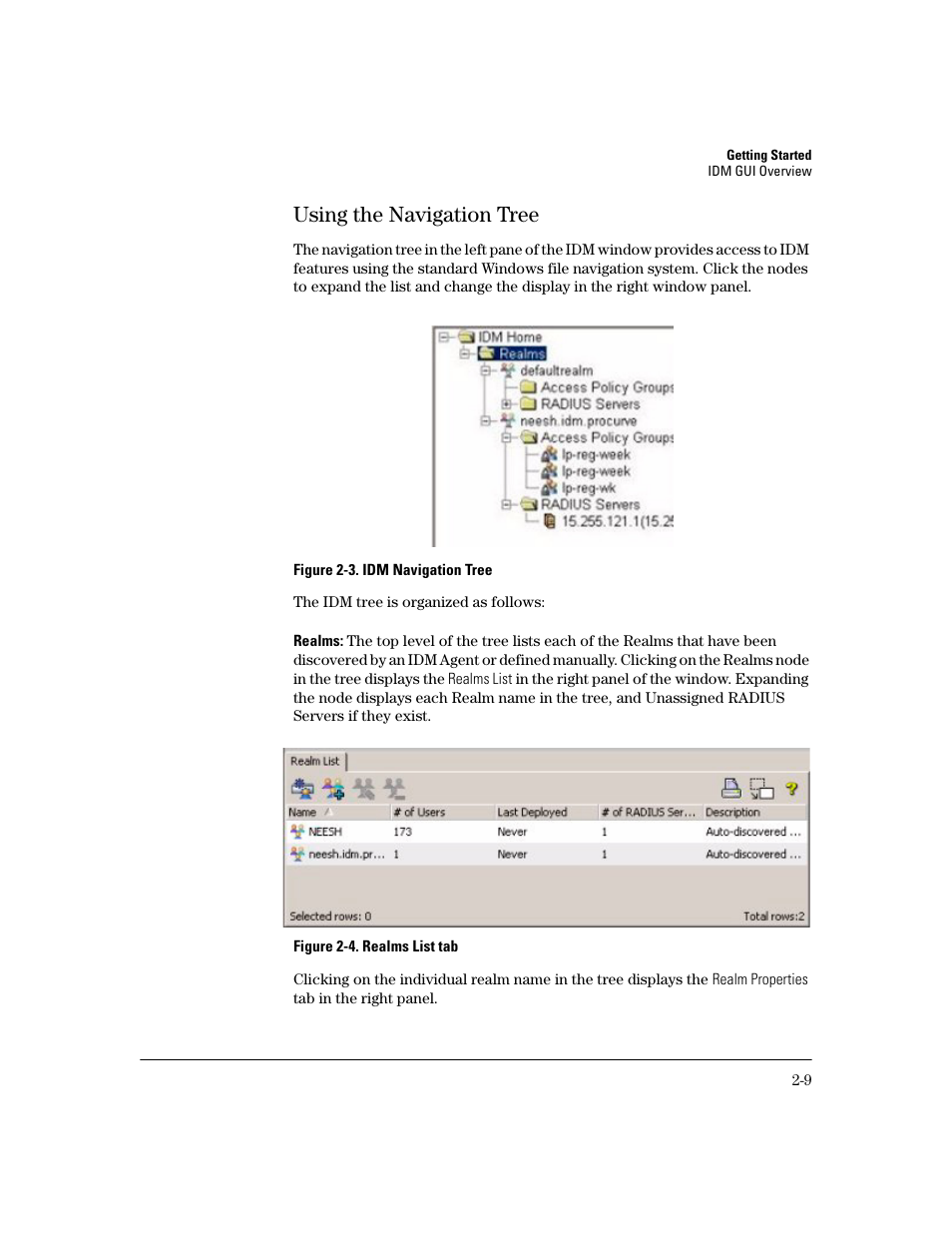 Using the navigation tree, Using the navigation tree -9 | HP Identity Driven Manager Software Series User Manual | Page 31 / 194