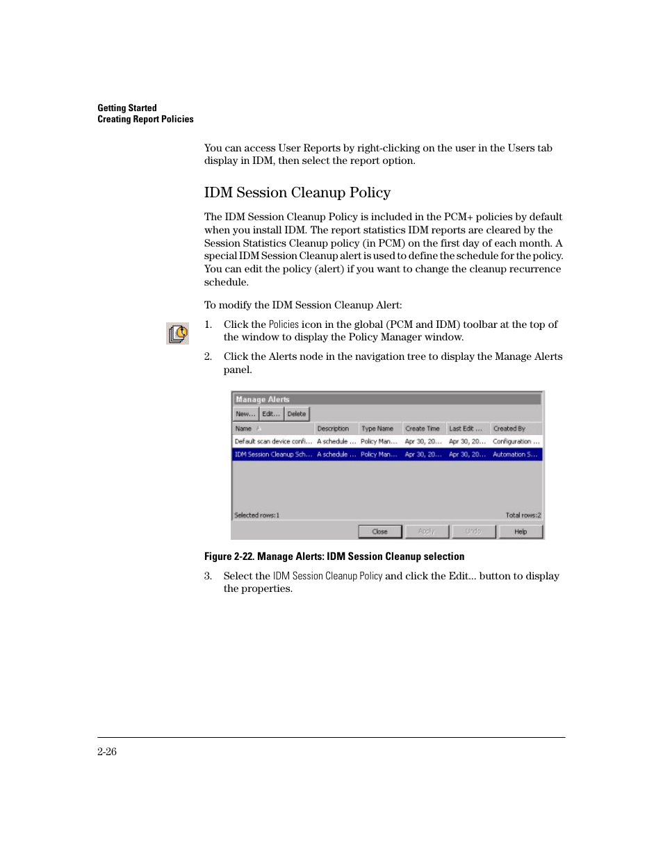 Idm session cleanup policy, Idm session cleanup policy -26 | HP Identity Driven Manager Software Series User Manual | Page 48 / 194