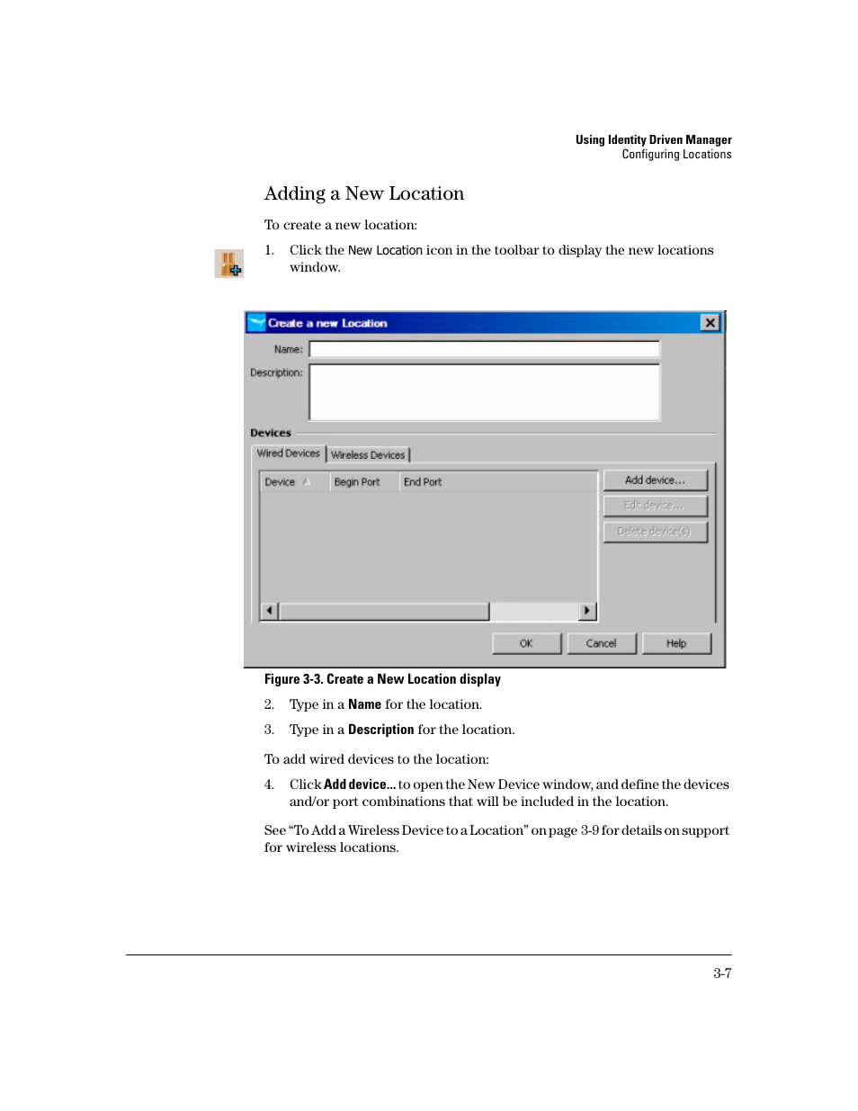 Adding a new location, Adding a new location -7 | HP Identity Driven Manager Software Series User Manual | Page 71 / 194