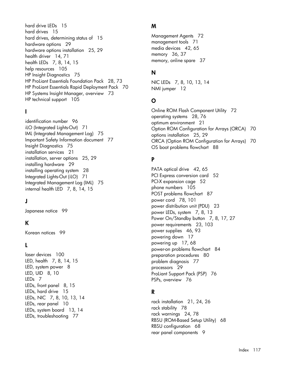 HP ProLiant ML350 G5 Server User Manual | Page 117 / 118