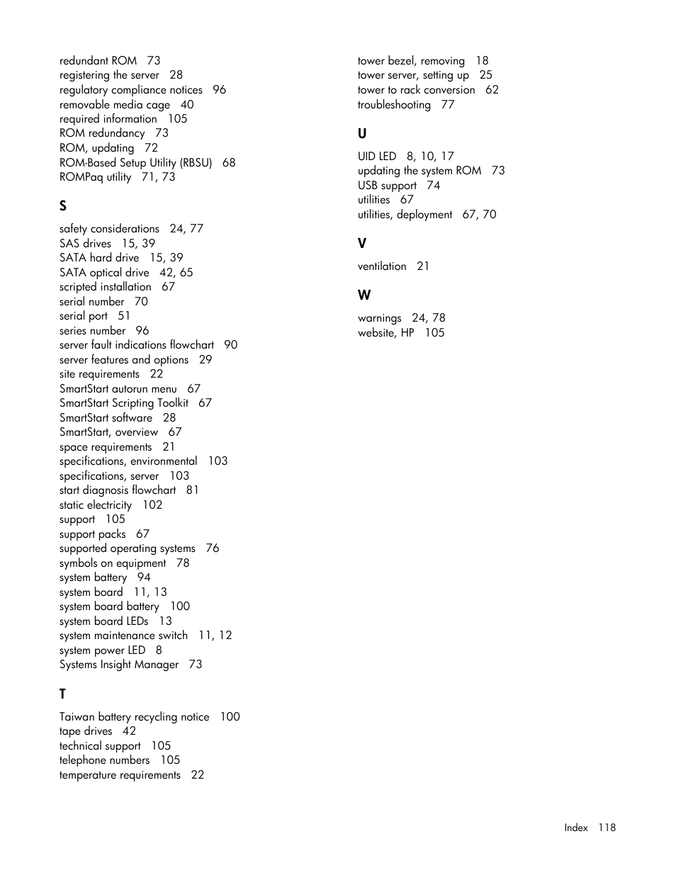 HP ProLiant ML350 G5 Server User Manual | Page 118 / 118