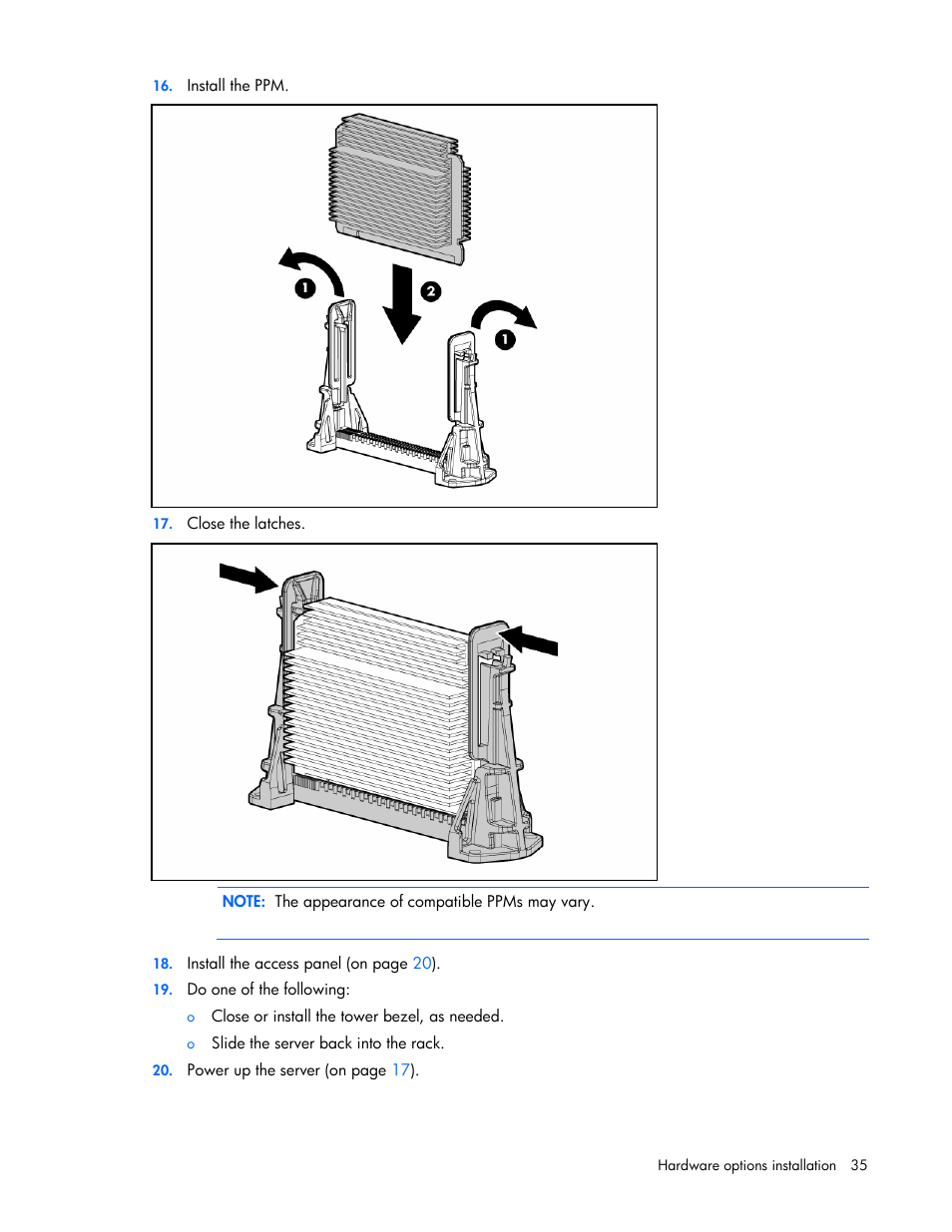 HP ProLiant ML350 G5 Server User Manual | Page 35 / 118