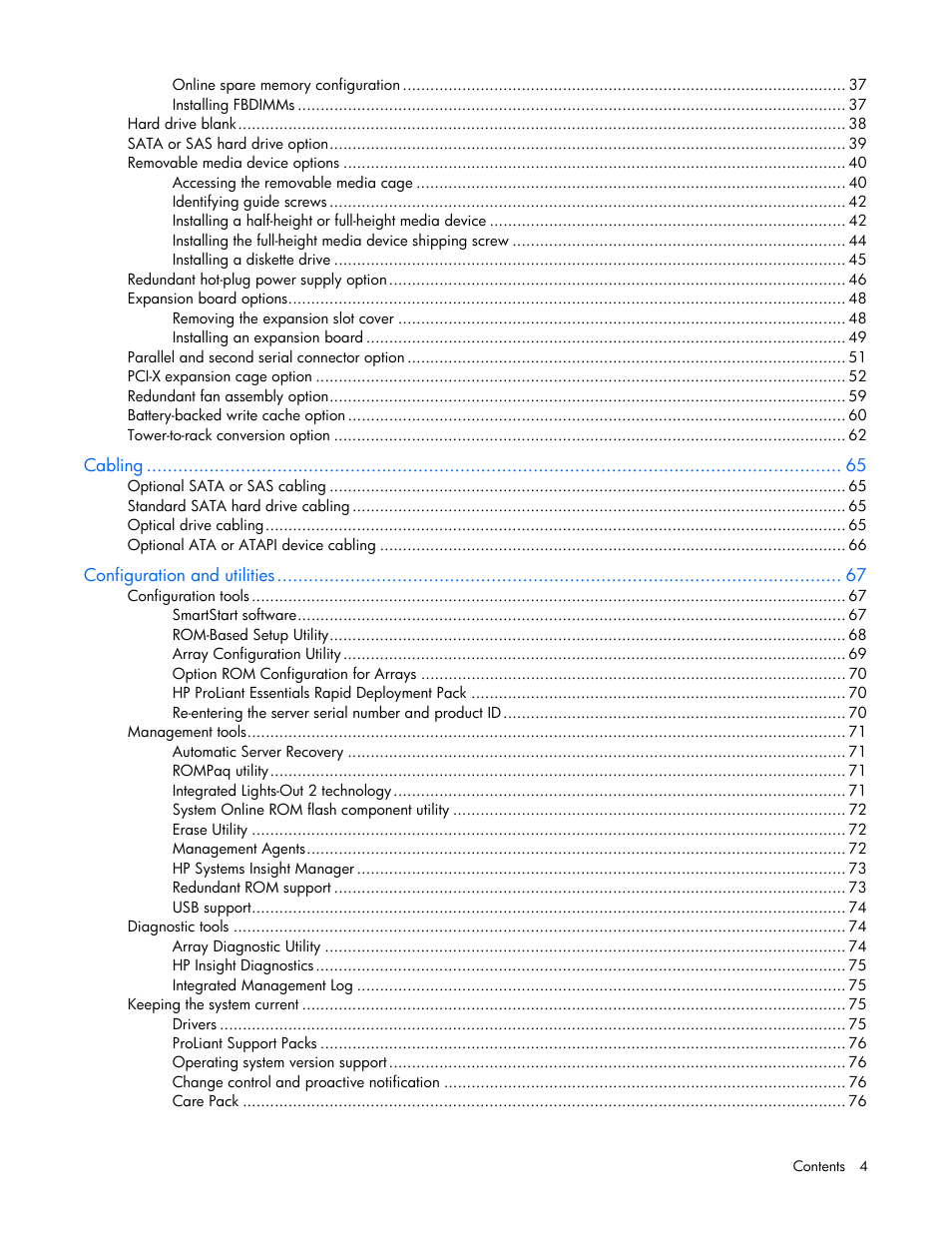 HP ProLiant ML350 G5 Server User Manual | Page 4 / 118