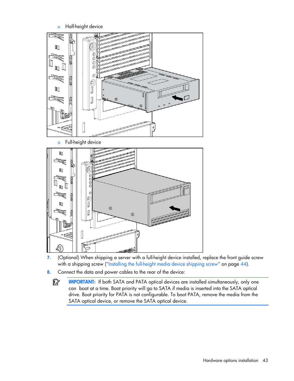 HP ProLiant ML350 G5 Server User Manual | Page 43 / 118