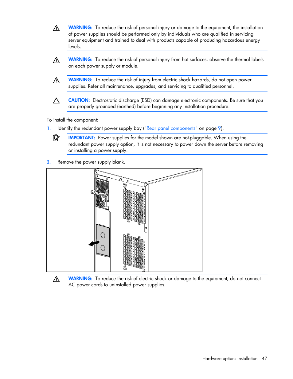 HP ProLiant ML350 G5 Server User Manual | Page 47 / 118