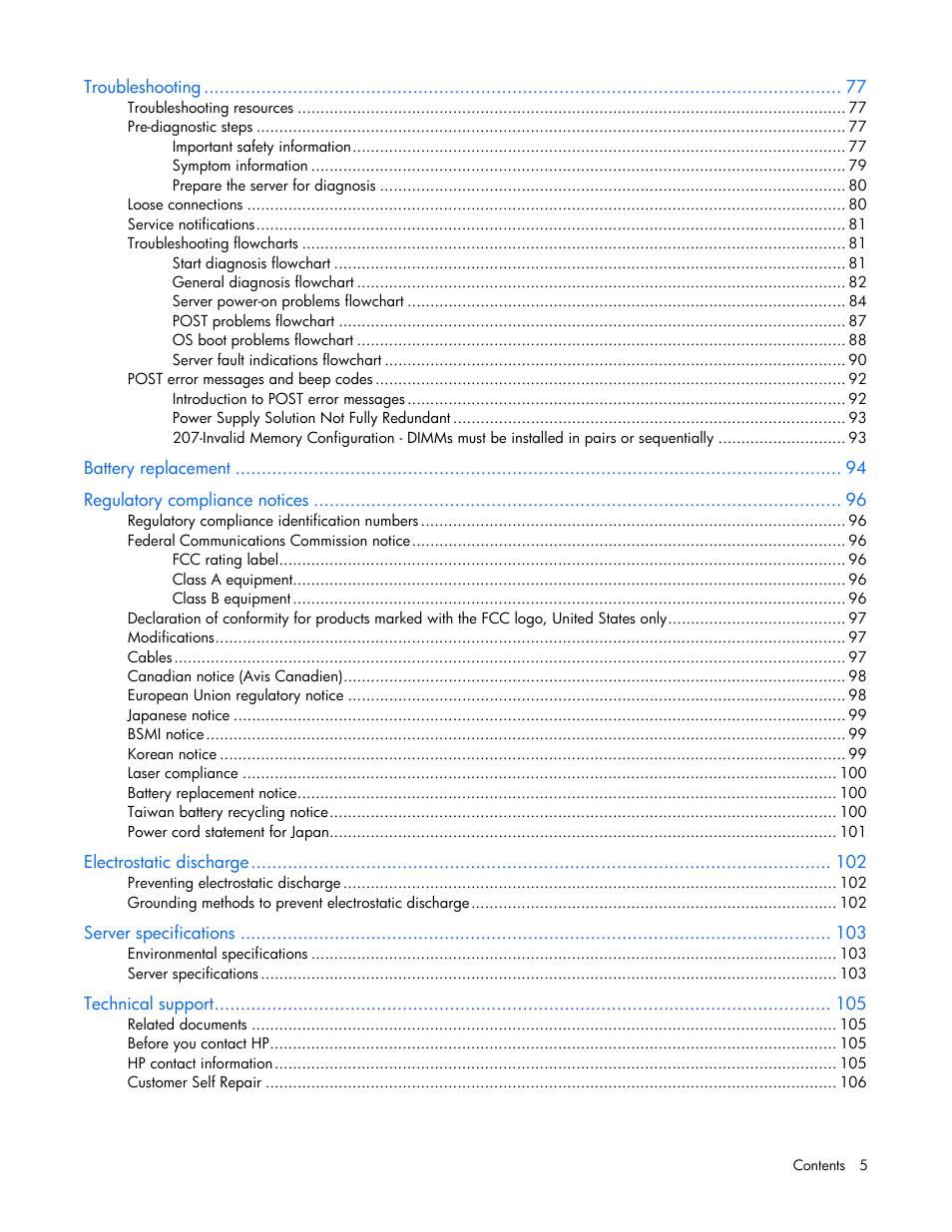 HP ProLiant ML350 G5 Server User Manual | Page 5 / 118