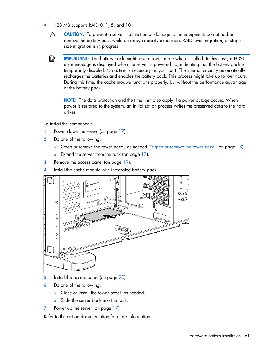 HP ProLiant ML350 G5 Server User Manual | Page 61 / 118