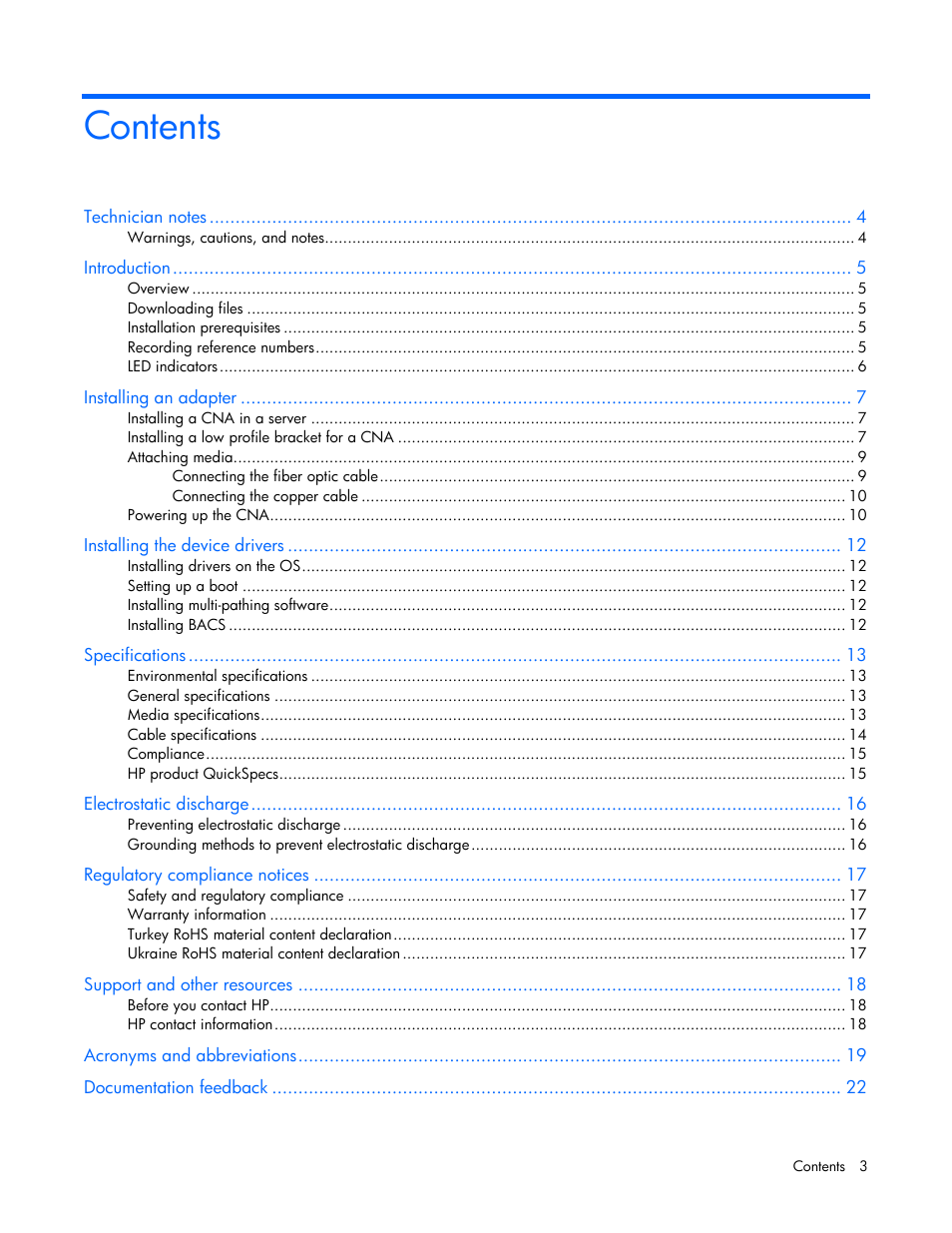 HP StoreFabric Converged Network Adapters User Manual | Page 3 / 22