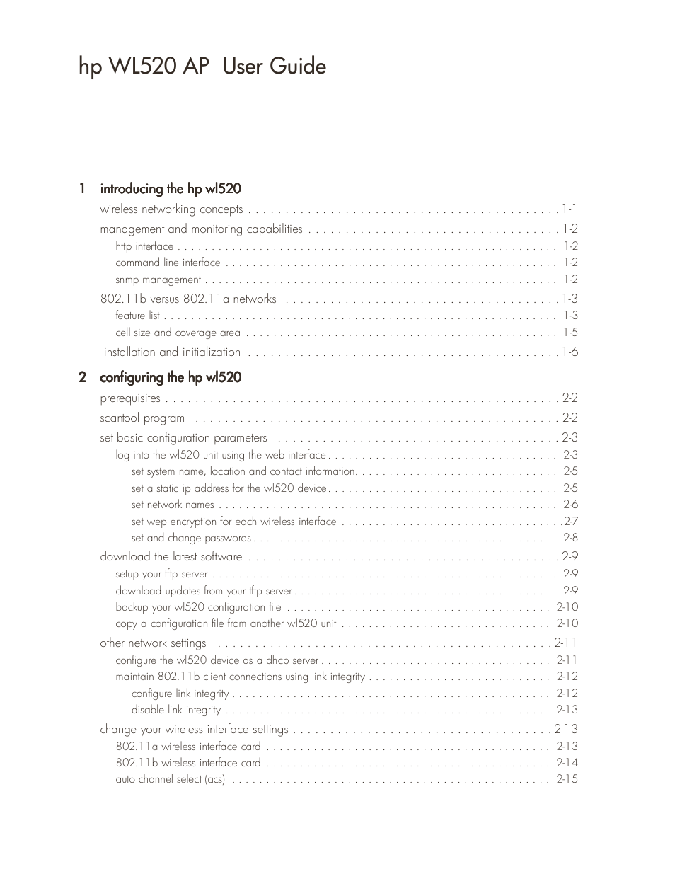 HP ProCurve 520wl Wireless Access Point User Manual | 142 pages