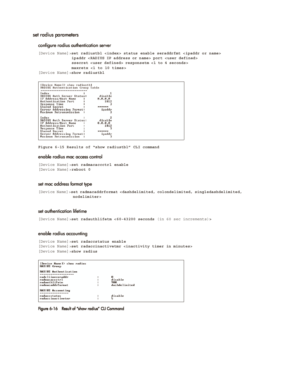 Set radius parameters, Set radius parameters -21 | HP ProCurve 520wl Wireless Access Point User Manual | Page 104 / 142