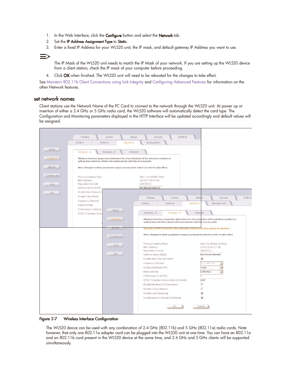 Set network names, Set network names -6 | HP ProCurve 520wl Wireless Access Point User Manual | Page 19 / 142