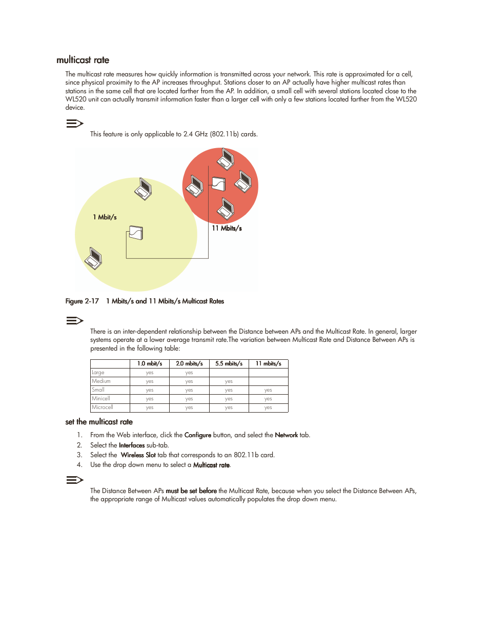 Multicast rate, Multicast rate -18 | HP ProCurve 520wl Wireless Access Point User Manual | Page 31 / 142