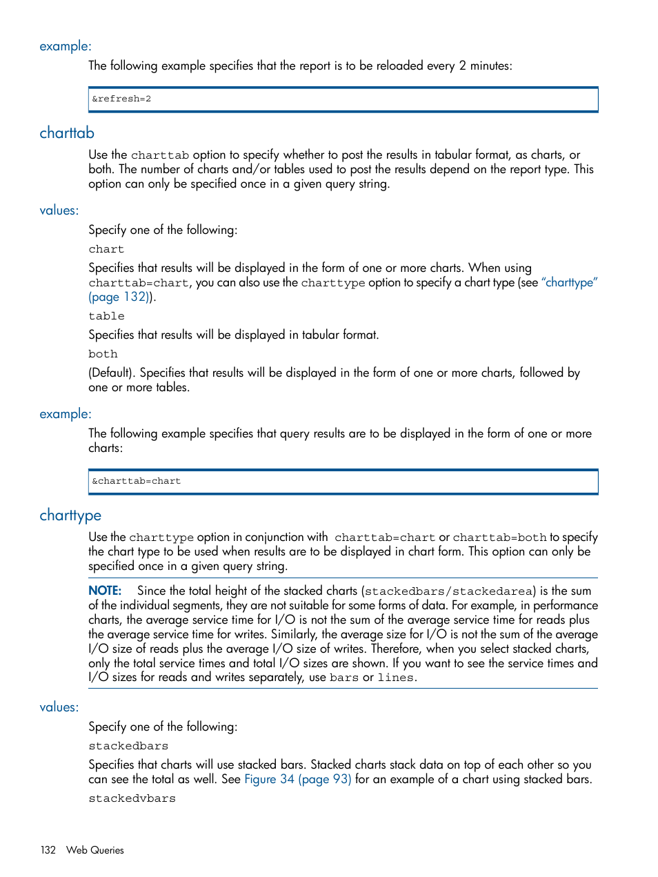 Example, Charttab, Values | Charttype, Values: example | HP 3PAR System Reporter Software User Manual | Page 132 / 224