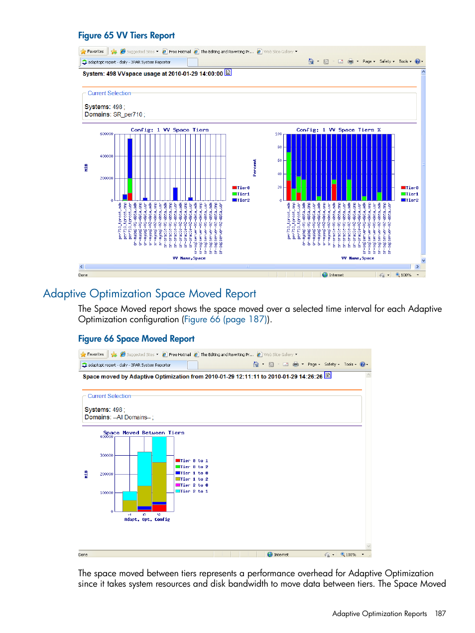 Adaptive optimization space moved report | HP 3PAR System Reporter Software User Manual | Page 187 / 224