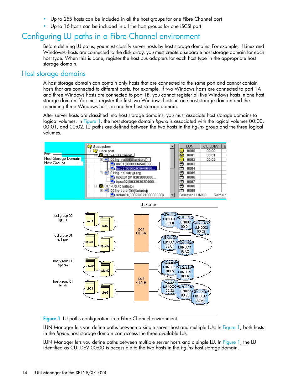 Host storage domains | HP StorageWorks XP Remote Web Console Software User Manual | Page 14 / 98