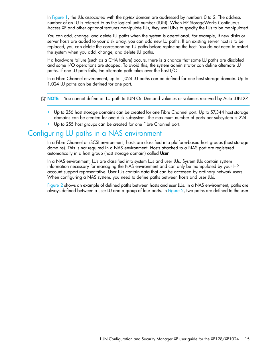 Configuring lu paths in a nas environment | HP StorageWorks XP Remote Web Console Software User Manual | Page 15 / 98