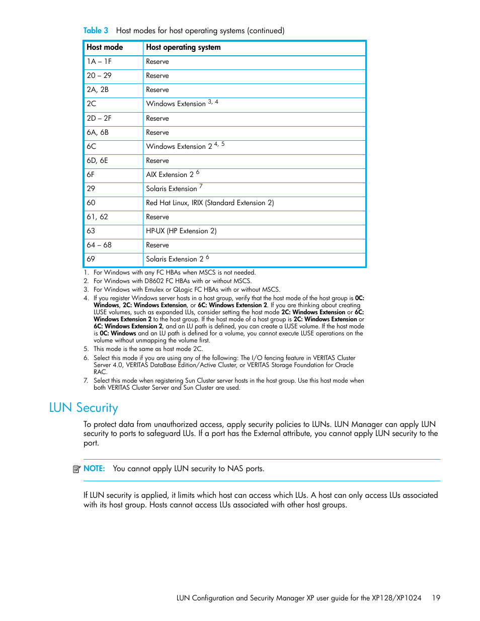 Lun security | HP StorageWorks XP Remote Web Console Software User Manual | Page 19 / 98